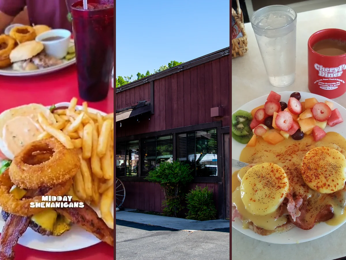 Diner tables with outdoor seating.